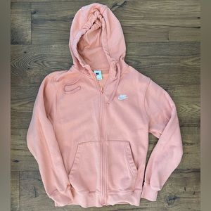 Nike full zip hoodie, size small, coral